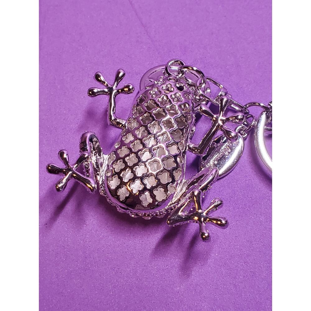 Frog with Coin Metal Key Chain - Silver - Picture 5 of 7